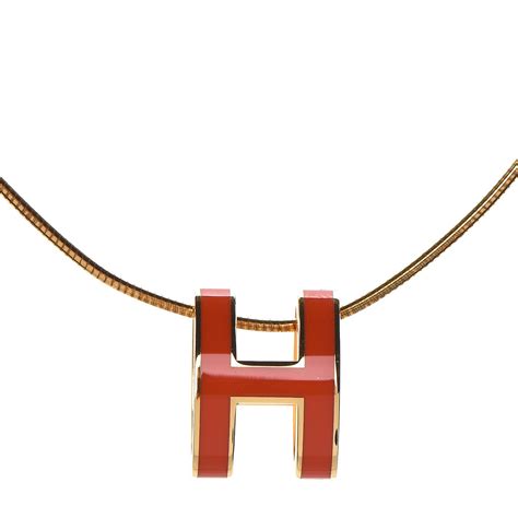 orange hermes h necklace|hermes jewellery necklace.